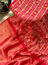 Red Kanjivaram Silk Bandhani Saree