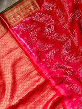 Red Kanjivaram Silk Bandhani Saree