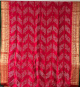 Red Kanjivaram Silk Bandhani Saree