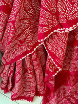 Red Pure Matka Silk Bandhani Saree