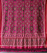 Red and Pink Navratna Pure Silk Double Ikat/Patan Patola Dupatta