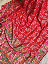 red-pure-banarsi-georgette-bandhani-dupatta
