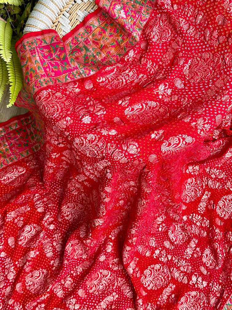 red-pure-banarsi-georgette-bandhani-dupatta
