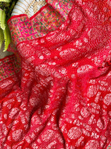 red-pure-banarsi-georgette-bandhani-dupatta
