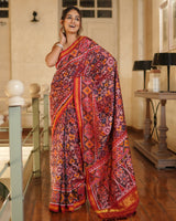 red-single-ikat-maroon-mulberry-silk-saree