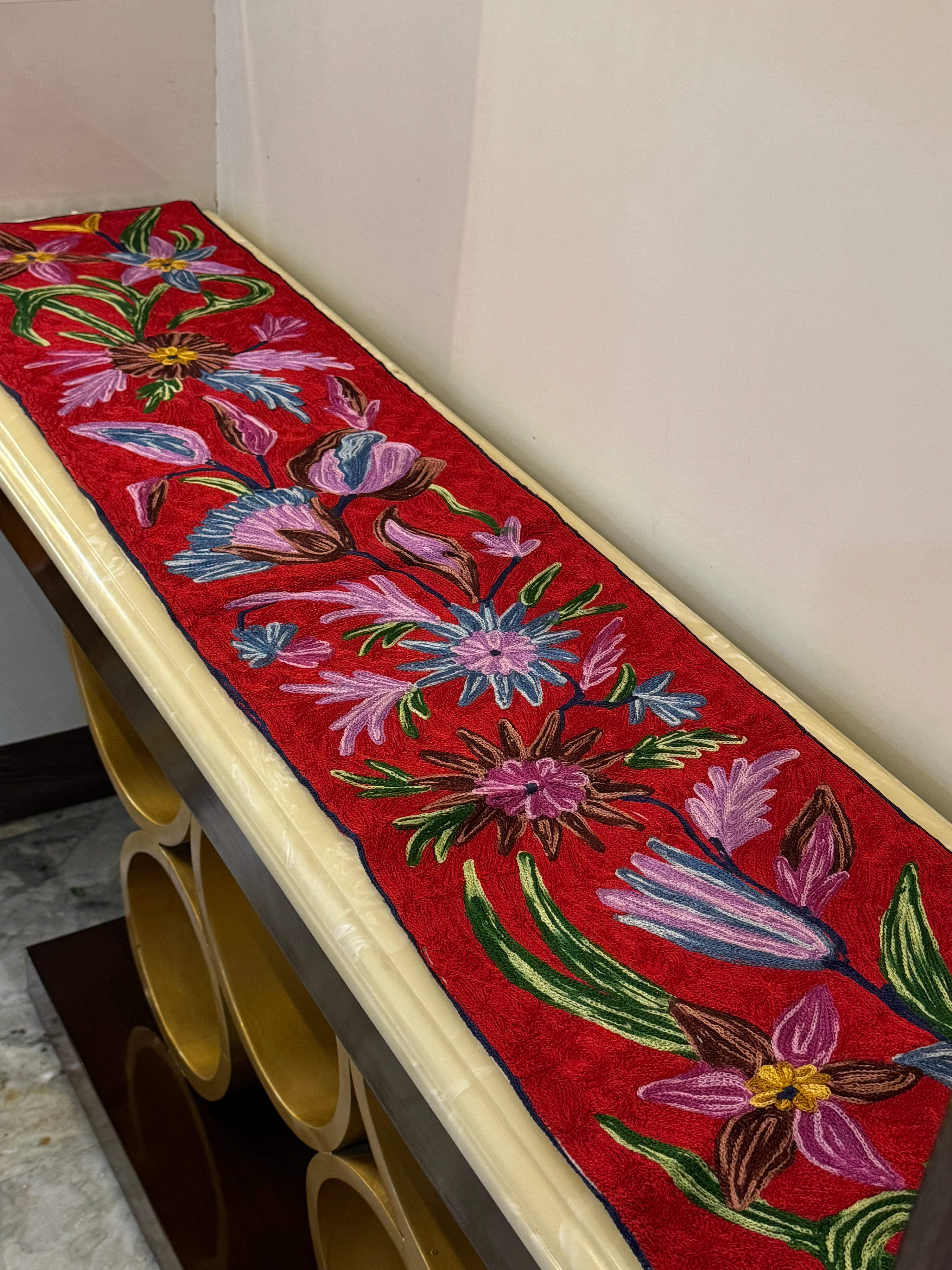 Kashmiri Embroidery Table Runner (60*13 inches) – Kapaas Katha