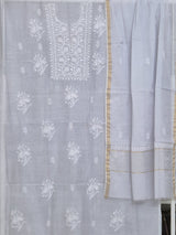 Riwayat - Chikankari Mulmul Unstitched Suit Set