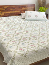 rose-theme-king-cotton-bedsheet-front-view