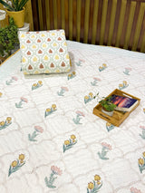 rose-trellis-blockprint-cotton-quilt-bed