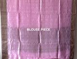 Rosewood Checks Chanderi Silk Bandhani Saree