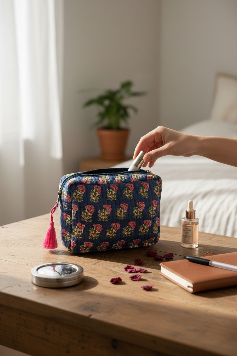 royal-petal-vine-handblock-cotton-quilted-utility-pouch