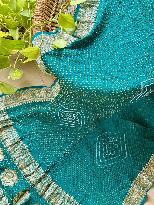 royal-turquoise-bandhani-banarasi-georgette-dupatta