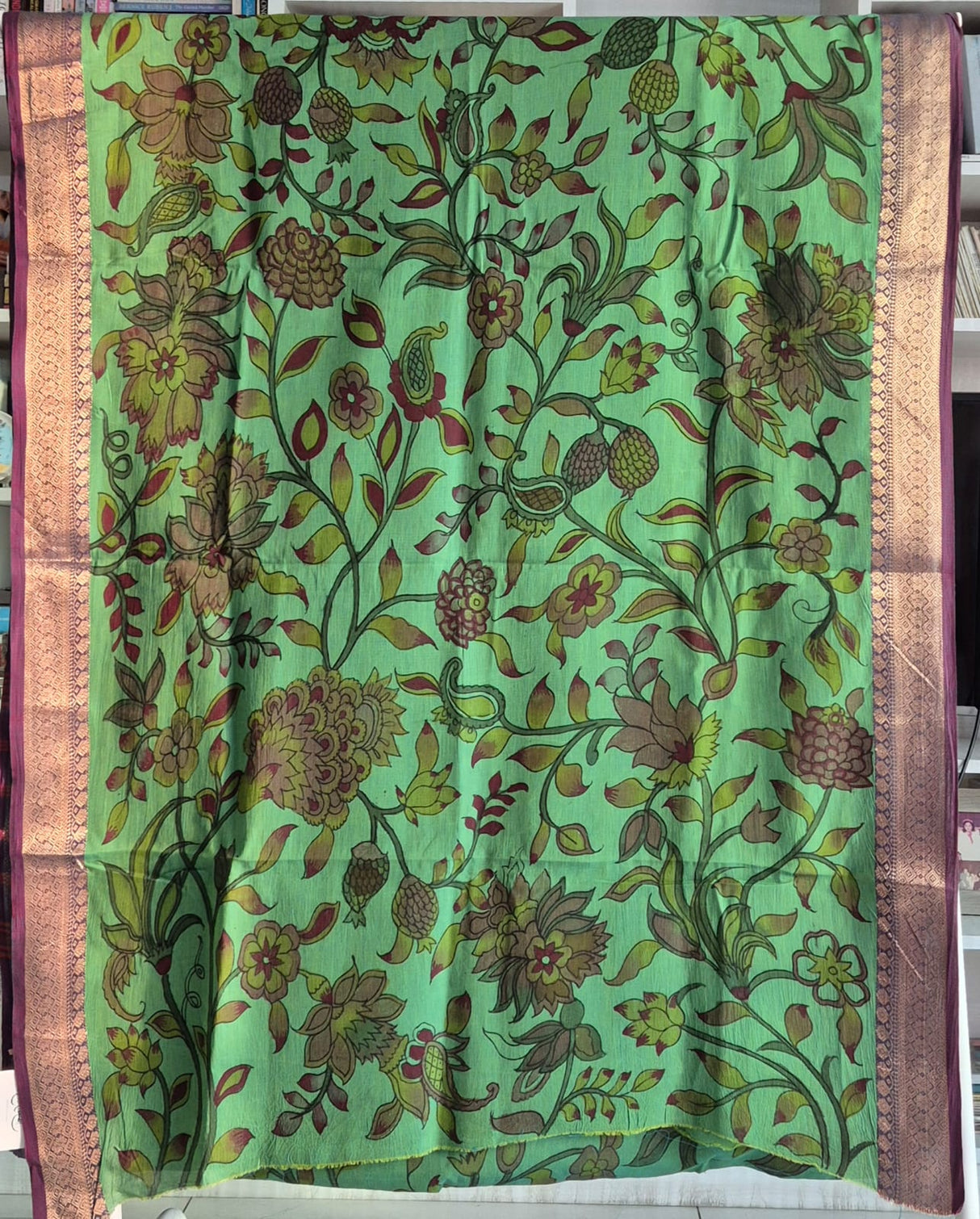 Rustica Bloom Cotton Kalamkari Saree