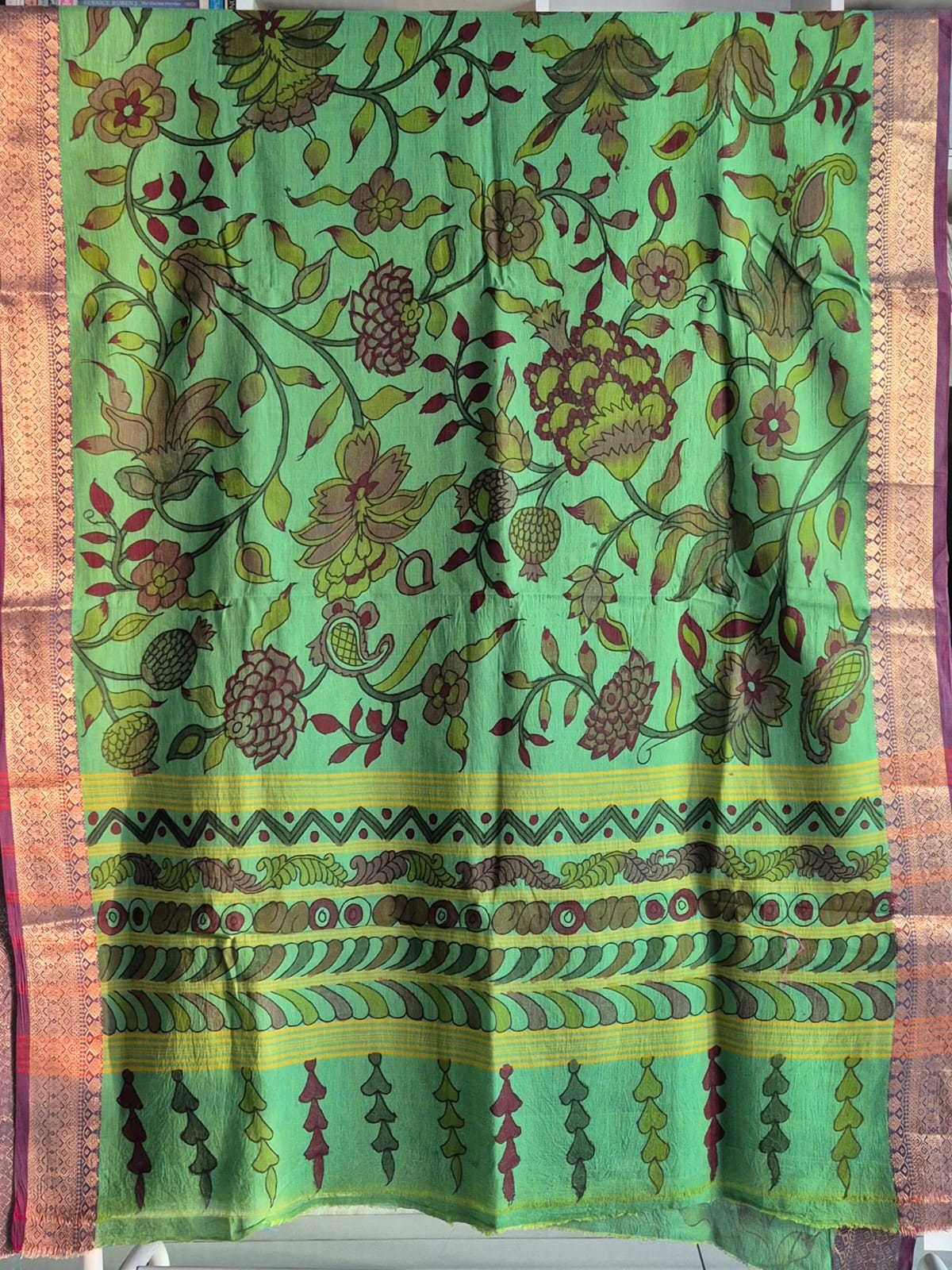 Rustica Bloom Cotton Kalamkari Saree