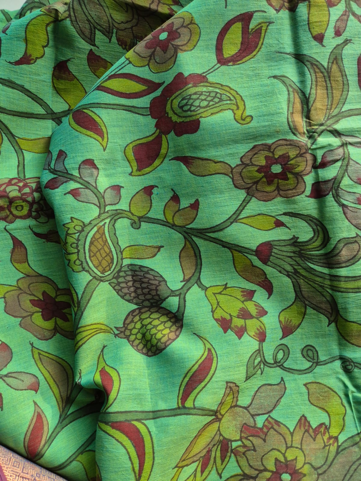 Rustica Bloom Cotton Kalamkari Saree