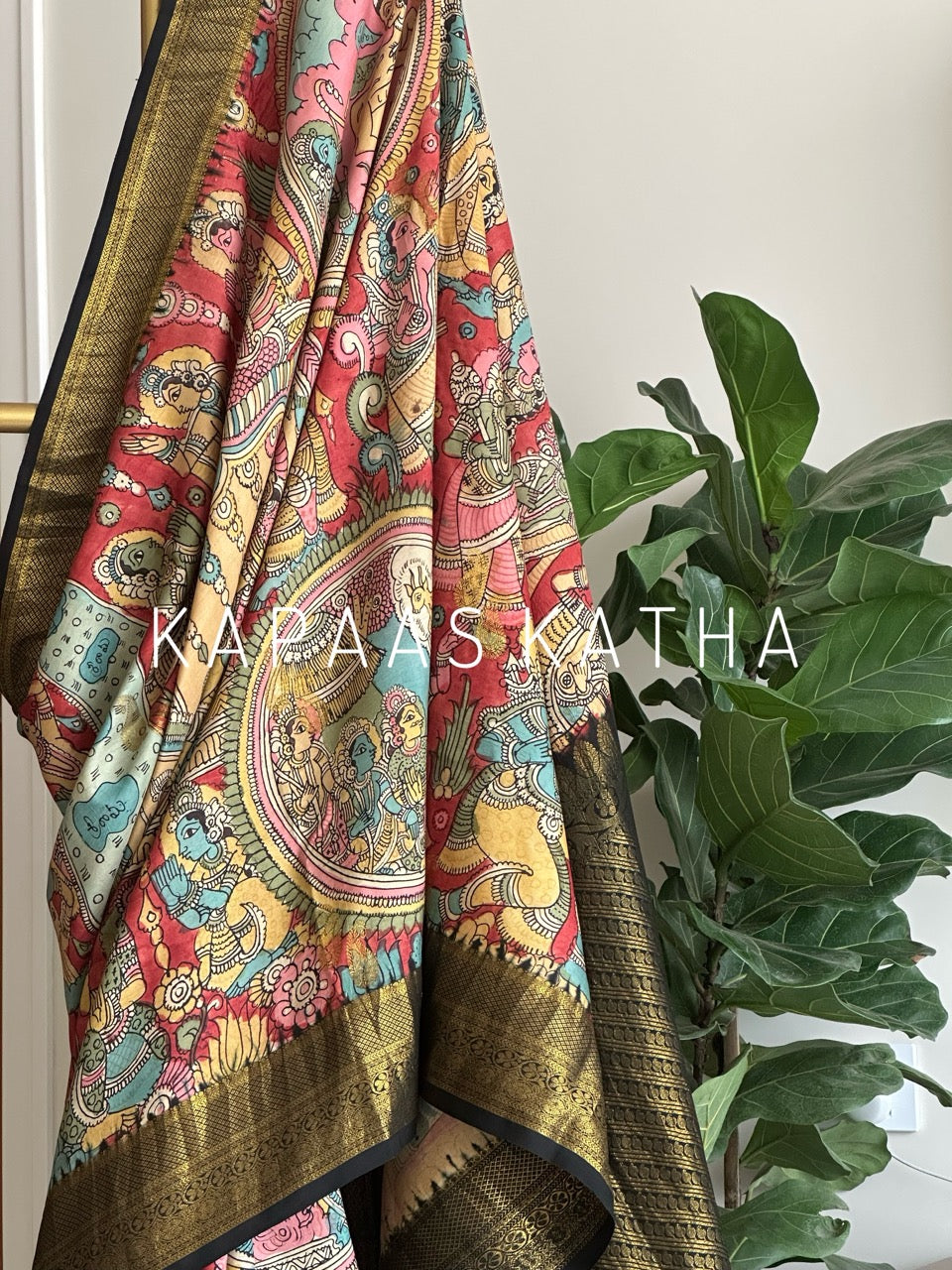 sacred-artistry-pure-kanjivaram-silk-kalamkari-saree