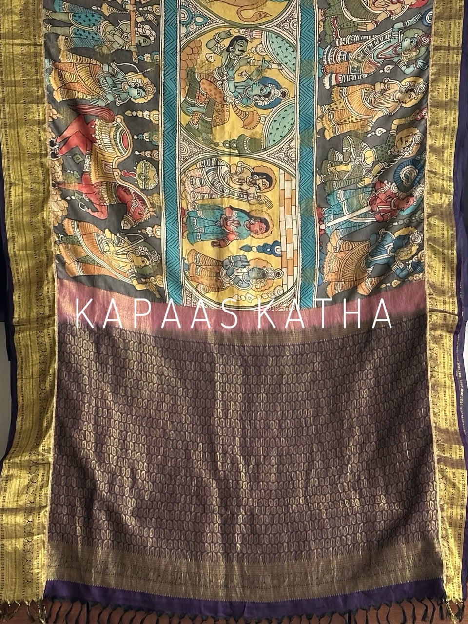 sacred-artistry-pure-kanjivaram-silk-kalamkari-saree
