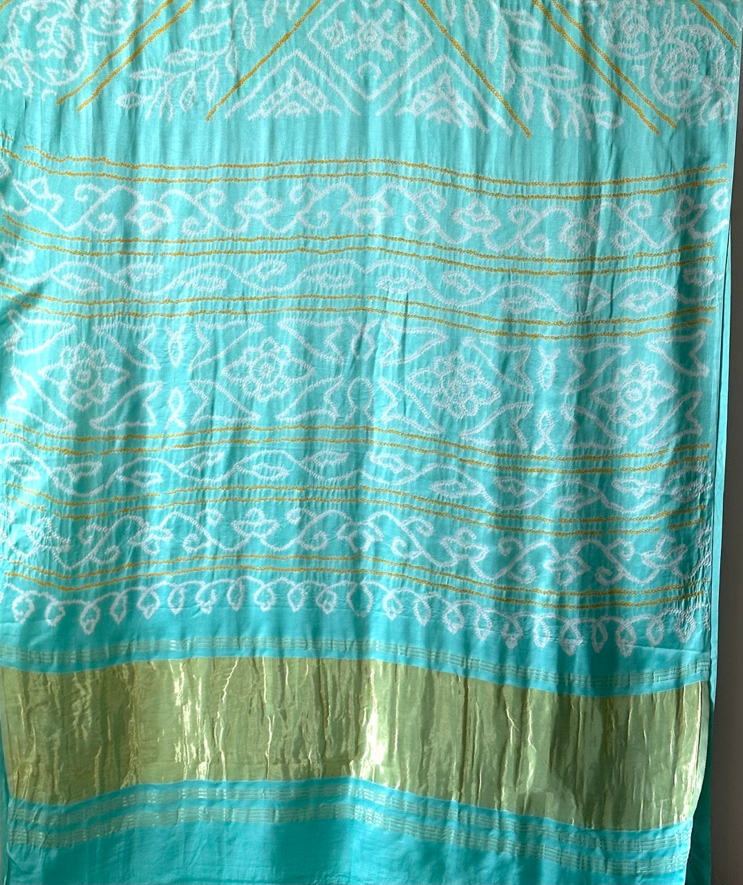 Aqua Bliss Pure Gajji Silk Bandhani Saree