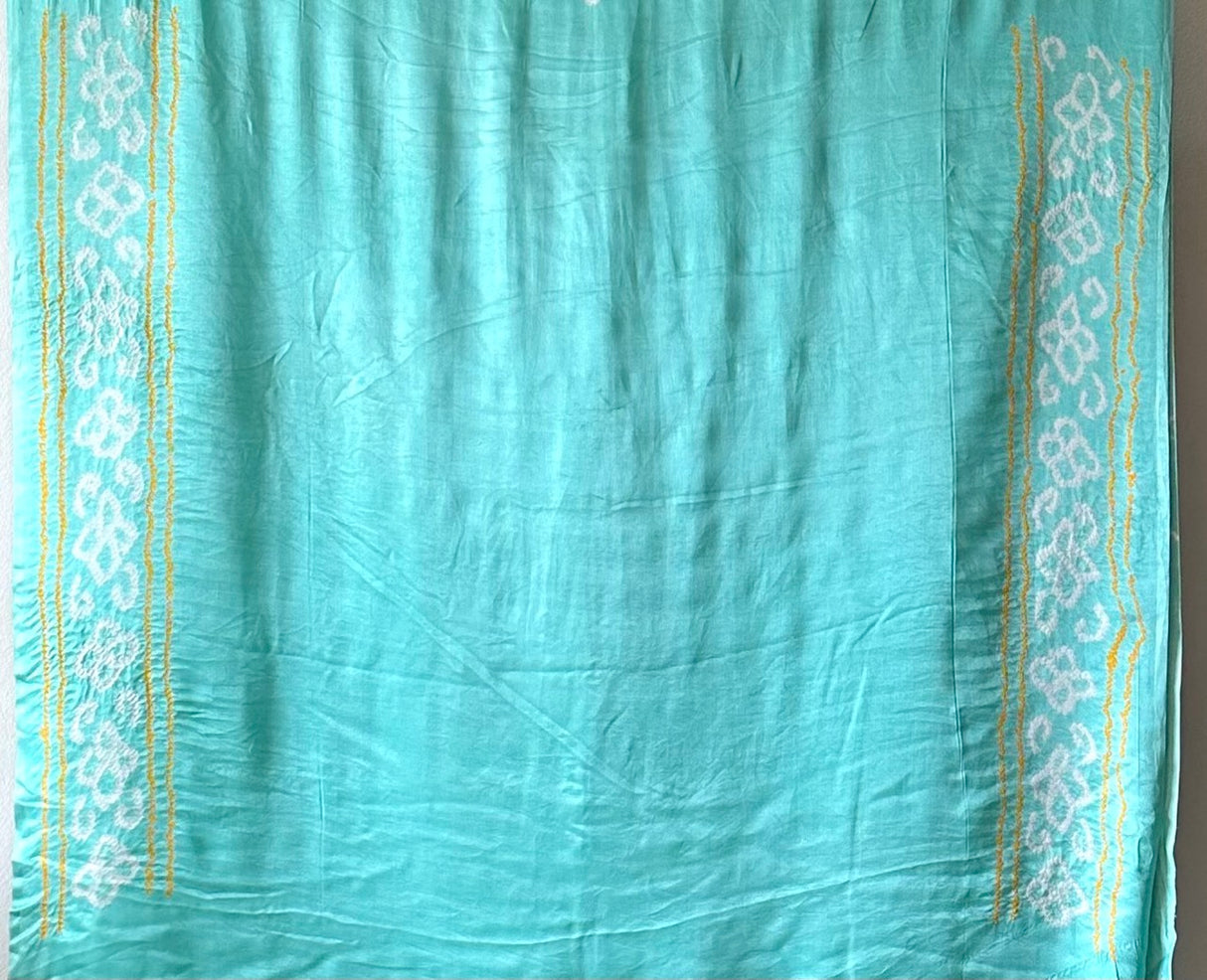 Aqua Bliss Pure Gajji Silk Bandhani Saree