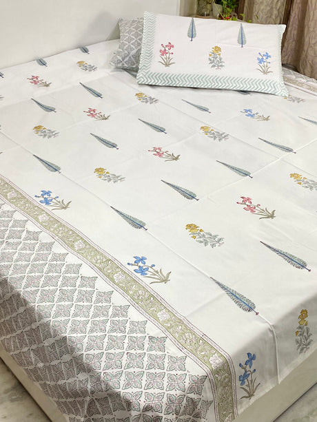 serene-living-handblock-print-pure-cotton-bedsheet