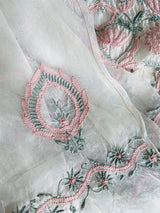 Shabnam - A-line Chikankari Organza Unstitched Suit Set