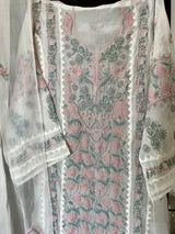 Shabnam - A-line Chikankari Organza Unstitched Suit Set