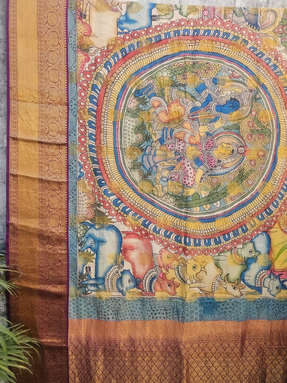 shyamsundari-indian-mythological-theme-kanchipattu-kalamkari-saree