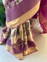 Tree of Life Theme Pure Silk Kalamkari Saree