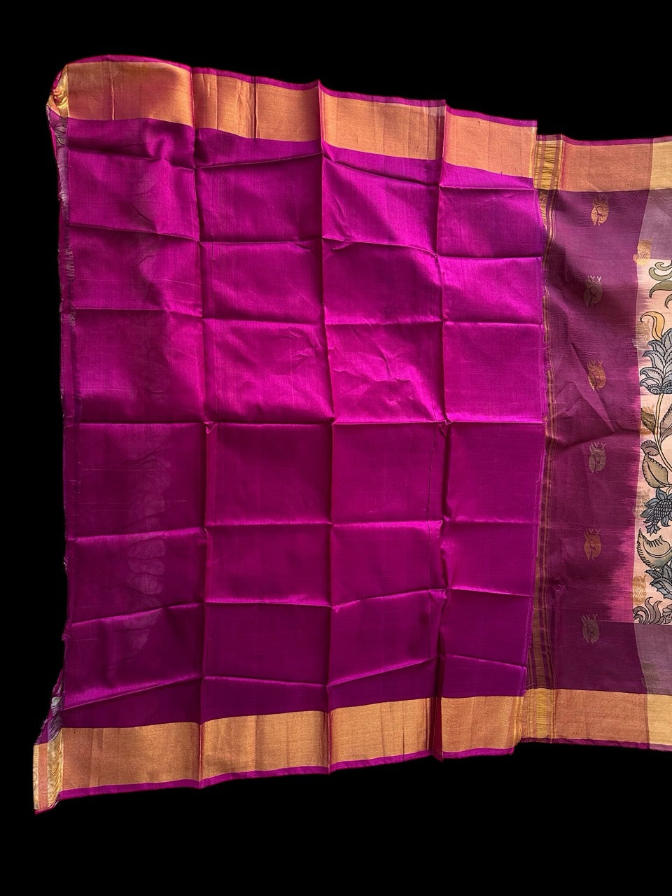 Tree of Life Theme Pure Silk Kalamkari Saree