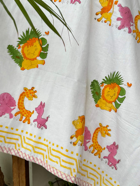 lion king safari print kids summer dohar lightweight breathable mulmul blanket eco friendly azo free dyes