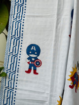 eco conscious superhero dohar mulmul cotton reversible kids AC blanket sustainable breathable summer bedding wholesale international Singapore
