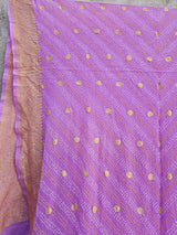 Soft Lavender Pure Banarsi Georgette Bandhani Dupatta