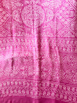 Soft Old Rose Colour Munga Silk Bandhani Saree