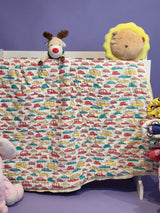 eco friendly kids quilt made in India with reversible car themed print perfect for return favors in UK and New Zealand