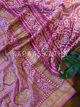 solace-bandhani-handloom-banarasi-georgette-saree