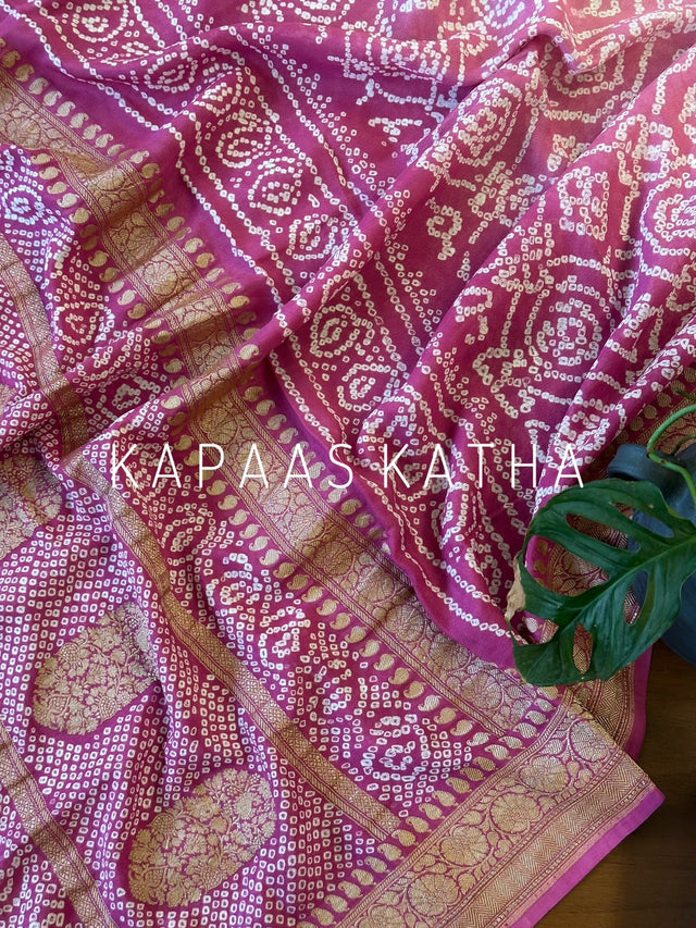 solace-bandhani-handloom-banarasi-georgette-saree