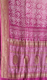 Bandhani Handloom Banarasi Georgette Saree