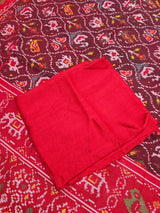 sophisticated-handloom-brown-and-red-mulberry-silk-ikat-patola-saree-with-animal-motifs