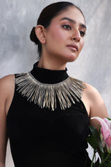 92.5 Silver Two Tone Statement Necklace