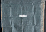 Steel Grey Handblock Print Chanderi Cotton Silk Saree