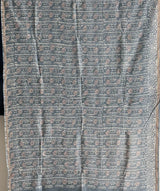 Steel Grey Handblock Print Chanderi Cotton Silk Saree