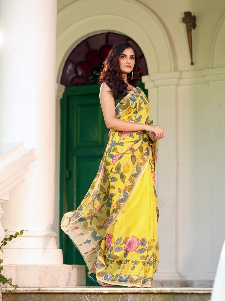 sunlit-garden-chanderi-cotton-silk-kalamkari-saree
