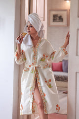 Sunlit Marigold Waffle Cotton Robe
