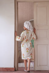 Sunlit Marigold Waffle Cotton Robe