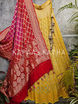 sunshine-yellow-pure-banarsi-georgette-bandhani-lehenga