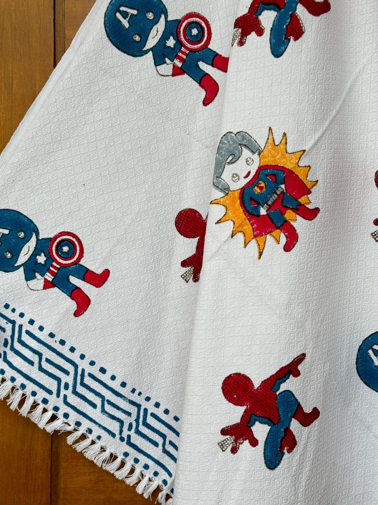 super-heroes-theme-kids-towel-side-view