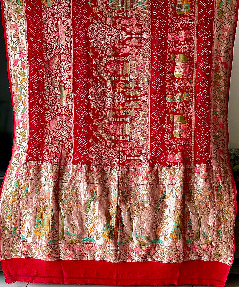 super_exclusive_red_meenakari_bandhani_dupatta