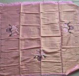 Swan and Kalash Theme Light Pink and Golden Handloom Tissue Silk Paithani Blouse Piece (1 meter)