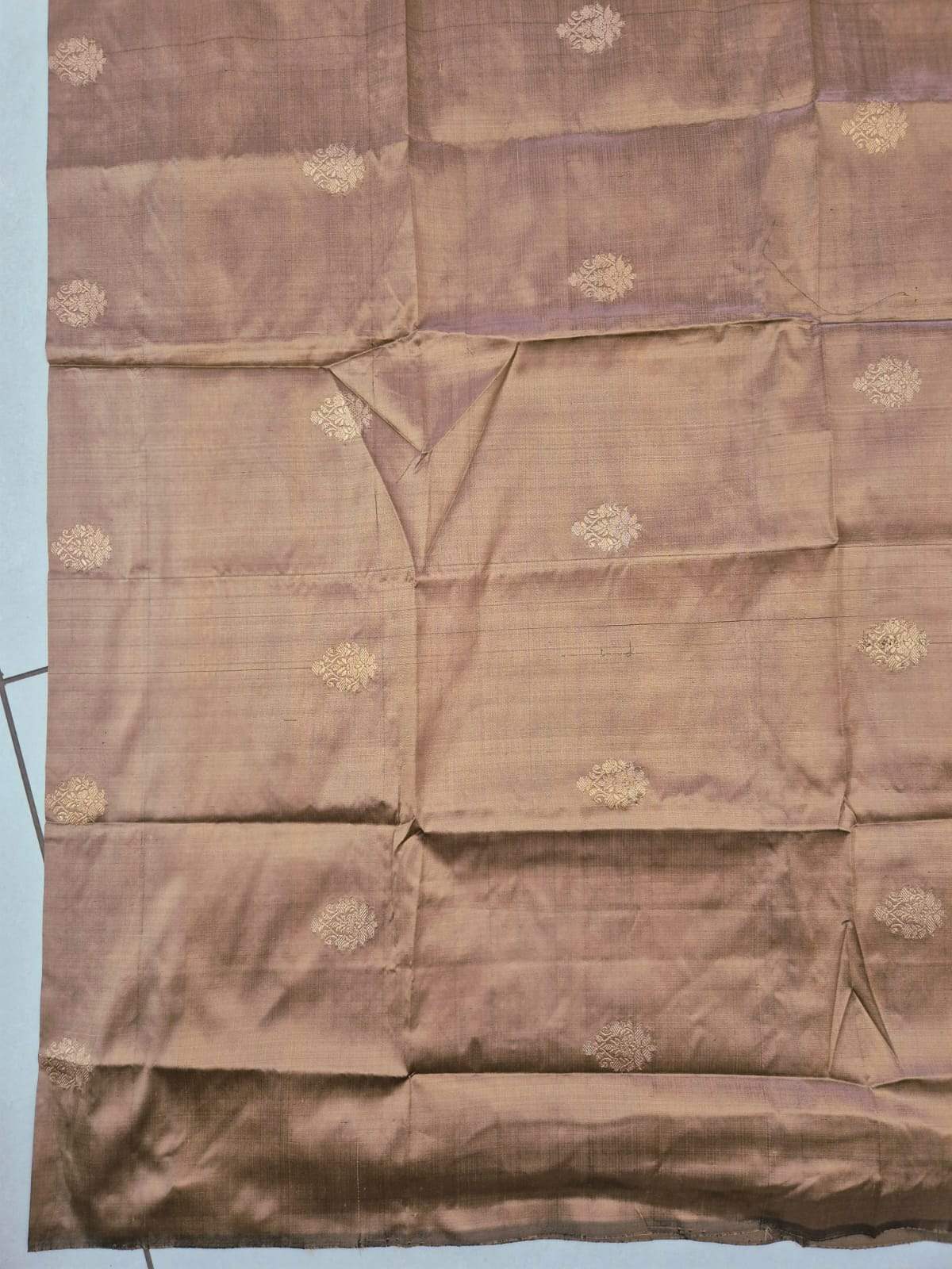 Shade of Taupe Pure Banarasi Silk Blouse Piece