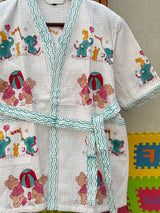 wholesale cotton bathrobes for kids with teddy bear elephant print ideal for retailers in UK, Philippines